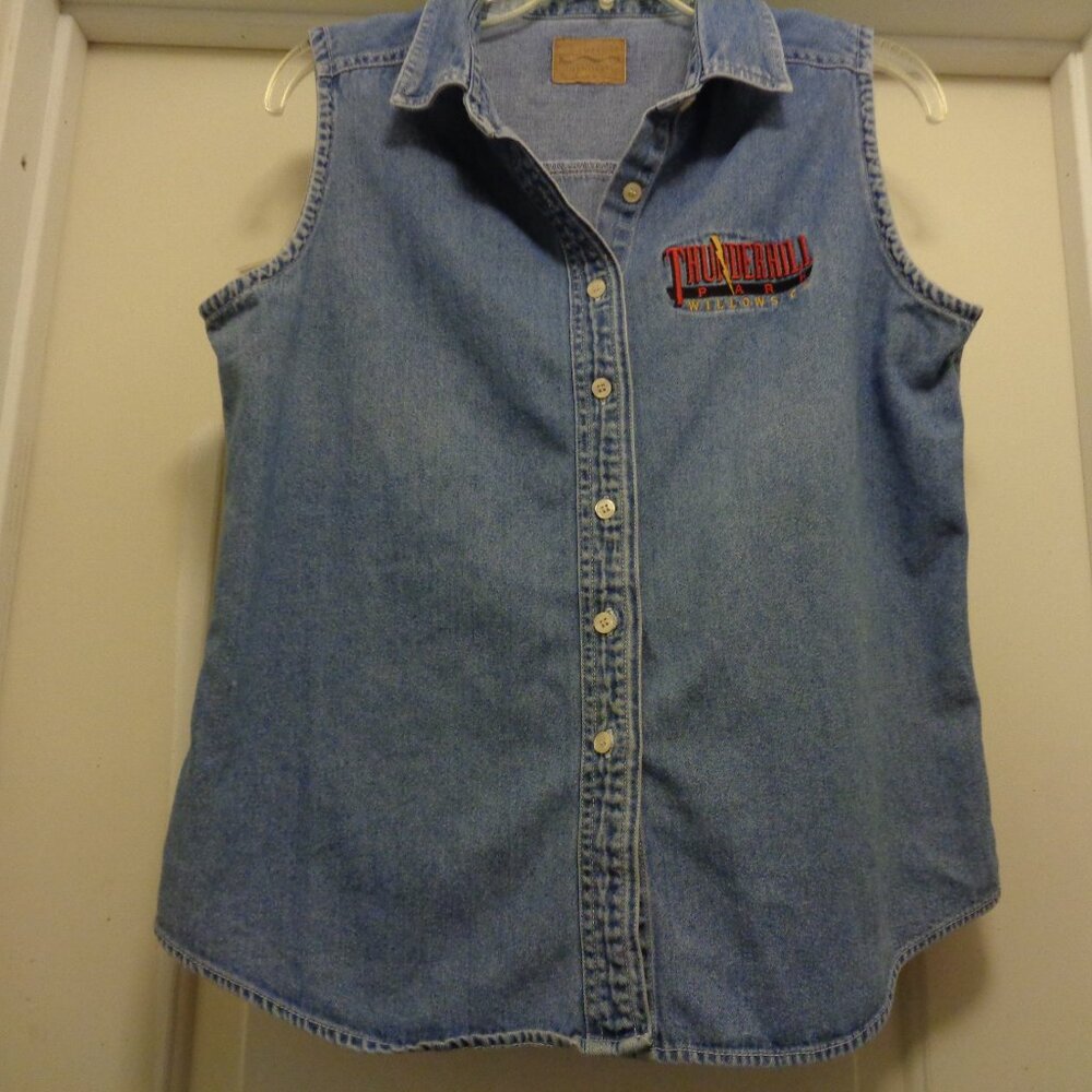 RETRO BLUE JEAN GRAPHICS VEST BY PORT AUTHORITY M